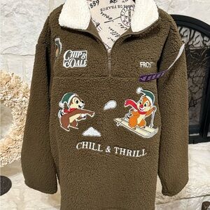 Disney Kids Brown Chip & Dale Sherpa Pullover